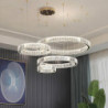 4-Light 80cm Dæmpbar Cirkeldesign Line Design Vedhæng Lys Rustfrit stål Flerlags Kunstnerisk Stil Formel Stil Galvaniseret Kunst