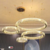 4-Light 80cm Dæmpbar Cirkeldesign Line Design Vedhæng Lys Rustfrit stål Flerlags Kunstnerisk Stil Formel Stil Galvaniseret Kunst