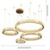 4-Light 80cm Dæmpbar Cirkeldesign Line Design Vedhæng Lys Rustfrit stål Flerlags Kunstnerisk Stil Formel Stil Galvaniseret Kunst