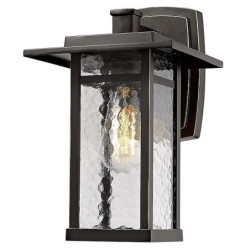 udendørs væglampe retro vandtæt vægmonteret lampe mat sort anti rust aluminium væglampe med vand ripple glas lampeskærm veranda