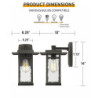 udendørs væglampe retro vandtæt vægmonteret lampe mat sort anti rust aluminium væglampe med vand ripple glas lampeskærm veranda