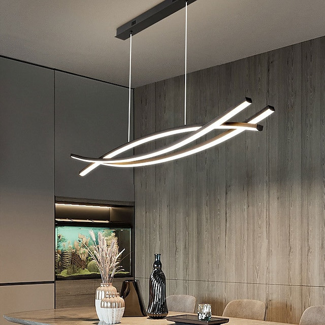100cm led pendel linje design metal kunstnerisk stil moderne lysekrone moderne enkel nordisk minimalistisk lys luksus restaurant