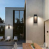udendørs vandtæt ip65 led lang strip væglampe moderne vægmonteret lampelampe velegnet til stue gårdhave veranda terrasse, sort,