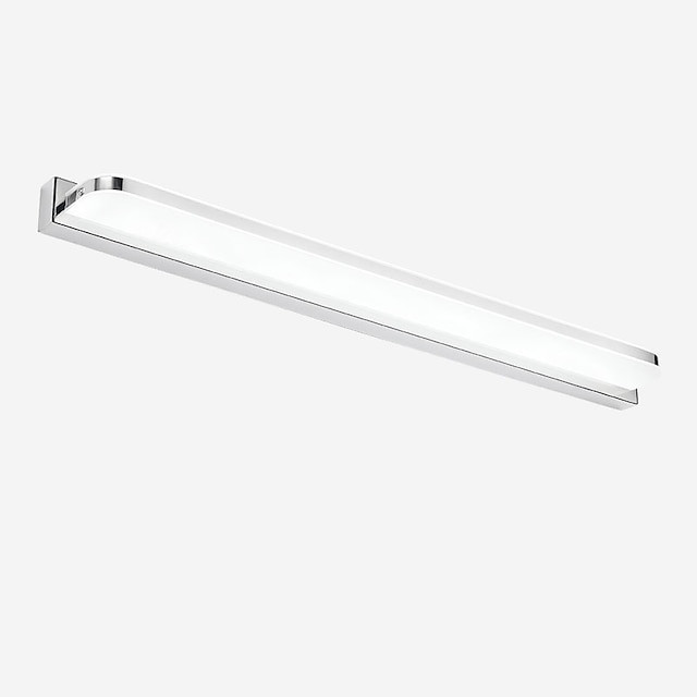 led vaskelampe 52cm 12w spejl frontlys mat akryl skærme minimalistisk badeværelsesbelysning rustfrit stål væglampe ip44 vandtæt