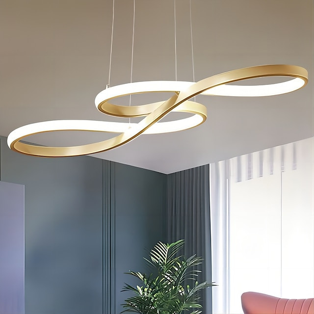 75cm Justerbar Akrylpendel – Dæmpbar LED-lysekrone med unikt design til stuen