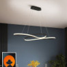led pendel moderne køkkenø lys sort guld 100cm geometriske former planlys aluminium malet finish kun dæmpbar med fjernbetjening
