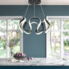 led pendel 50cm 1-lys ring cirkel design dæmpbar aluminium malet finish luksuriøs moderne stil spisestue soveværelse pendel kun