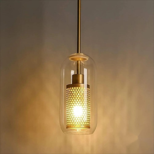 30cm enkelt design pendel LED moderne nordisk stil glascylinder galvaniseret lsland lys butikker / cafeer spisestue lys gave til