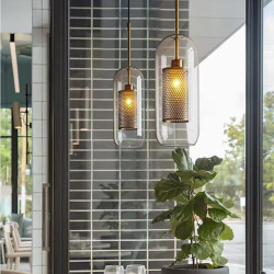 30cm enkelt design pendel LED moderne nordisk stil glascylinder galvaniseret lsland lys butikker / cafeer spisestue lys gave til