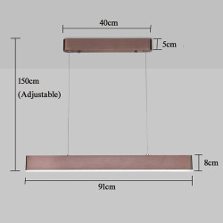 91cm led pendel ø lys justerbar længde lys aluminium malet finish moderne nordisk stil