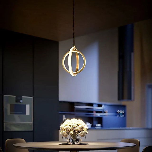 led pendel 45cm dæmpbar globus design cirkel design indbygningslys akryl kunstnerisk stil formel stil moderne stil sort kunstner