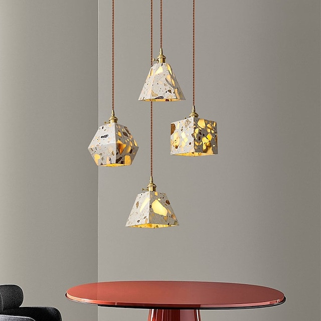 moderne pendel marmor 1-lys mini pendel natbord lille lysekrone, farveskiftende krystal hængelampe metal stang loft pendel belys