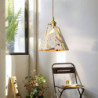 moderne pendel marmor 1-lys mini pendel natbord lille lysekrone, farveskiftende krystal hængelampe metal stang loft pendel belys