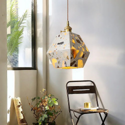 moderne pendel marmor 1-lys mini pendel natbord lille lysekrone, farveskiftende krystal hængelampe metal stang loft pendel belys