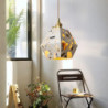 moderne pendel marmor 1-lys mini pendel natbord lille lysekrone, farveskiftende krystal hængelampe metal stang loft pendel belys