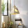 moderne pendel marmor 1-lys mini pendel natbord lille lysekrone, farveskiftende krystal hængelampe metal stang loft pendel belys