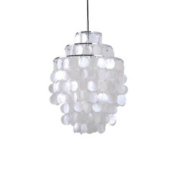 1-lys 30cm lysekrone vedhæng let metalskal malet finish moderne /