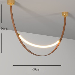 led pendant lys liner design 60cm stue læder lysekroner spisebord loft lysekrone køkken hængende armatur indendørs belysning lam