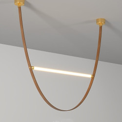 led pendant lys liner design 60cm stue læder lysekroner spisebord loft lysekrone køkken hængende armatur indendørs belysning lam