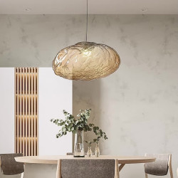 led pendel skyformet glas lysekrone justerbar 1-lys 12in moderne kreativ restaurant pendel tøjbutik blomsterbutik glas lysekrone