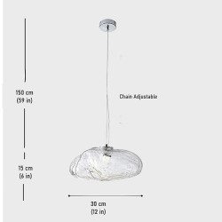 led pendel skyformet glas lysekrone justerbar 1-lys 12in moderne kreativ restaurant pendel tøjbutik blomsterbutik glas lysekrone