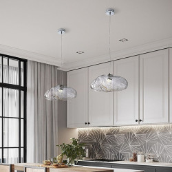led pendel skyformet glas lysekrone justerbar 1-lys 12in moderne kreativ restaurant pendel tøjbutik blomsterbutik glas lysekrone
