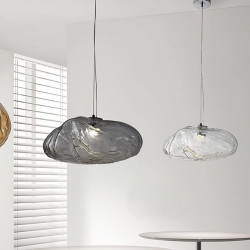led pendel skyformet glas lysekrone justerbar 1-lys 12in moderne kreativ restaurant pendel tøjbutik blomsterbutik glas lysekrone