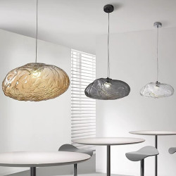 led pendel skyformet glas lysekrone justerbar 1-lys 12in moderne kreativ restaurant pendel tøjbutik blomsterbutik glas lysekrone