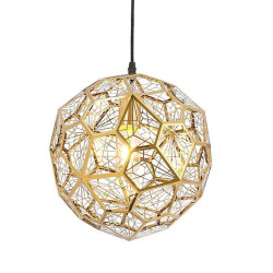 led lysekroner 50/60cm enkelthoved, kreativ sfærisk metal pendel, højdejusterbar, hul lampeskærm, lysarmaturer til spisestue og