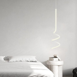 led pendel spiral soveværelse sengelampe droplight, moderne minimalistisk spisestue bar justerbar lang linje hardware pendel, 13