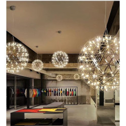 30cm Fyrværkeri LED Pendel – Unikt gnistbold-design i malet metal