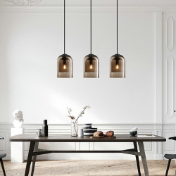 15cm enkelt design vedhæng lys glascylinder galvaniseret malet finish nordisk stil