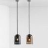 15cm enkelt design vedhæng lys glascylinder galvaniseret malet finish nordisk stil