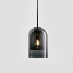 15cm enkelt design vedhæng lys glascylinder galvaniseret malet finish nordisk stil