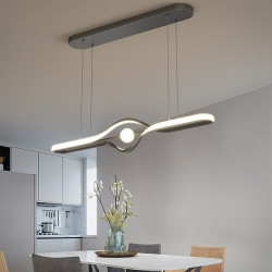 led pendel linje design sort guld 60cm 80cm metal kunstnerisk stil moderne aluminiumslegering malet finish kun dæmpbar med fjern