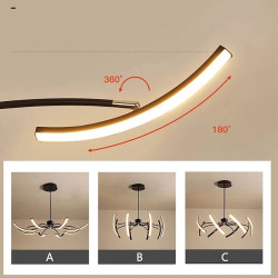 led pendel dæmpbar sputnik-design justerbare geometriske former flush-mount loftslamper 8-lys 100cm hængende lysekroner til stue