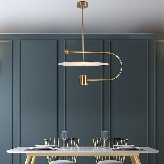 45cm guld vedhæng lys nordisk stil geometriske former enkelt design kunstnerisk lineær skål metal galvaniseret