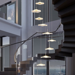 Eksklusiv Lotusblad Lysekrone – Moderne LED-design med 3-12 lys til stue & restaurant