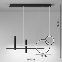 1-lys 100cm led pendel klynger design lysekrone metal kunstnerisk moderne stil stilfuld malet finish spisestue kontor butikker /