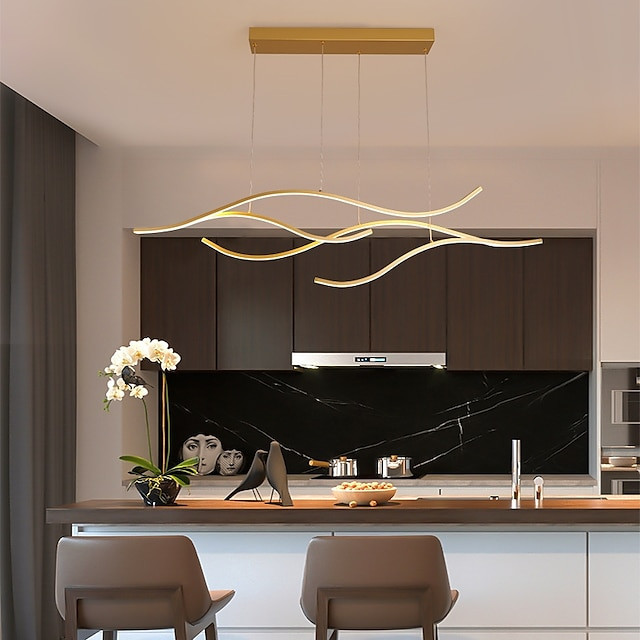 100/120cm led pendel bølge design linje design sort guld metal kunstnerisk stil moderne stil kontor, butikker stilfulde malede f