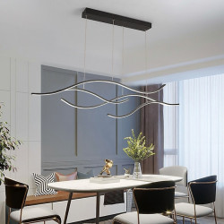 100/120cm led pendel bølge design linje design sort guld metal kunstnerisk stil moderne stil kontor, butikker stilfulde malede f