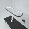 LED pendel 40W rektangel aluminium sort malet finish moderne lampe til spisestue resturant kaffebar