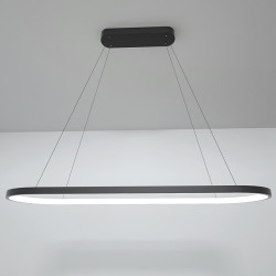 LED pendel 40W rektangel aluminium sort malet finish moderne lampe til spisestue resturant kaffebar