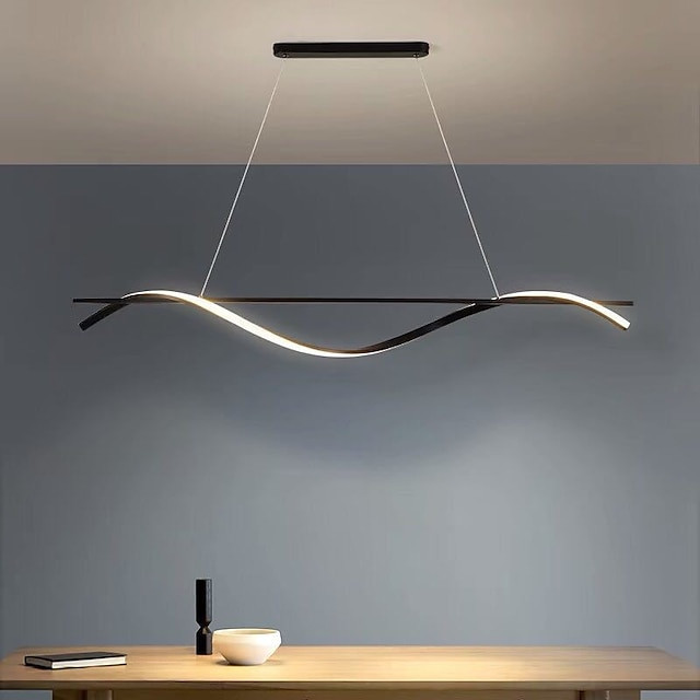 pendellampe 100/120cm led pendel 3 farve spisebord hængelampe højdejusterbar pendel med fjernbetjening metal lysekrone køkken ø