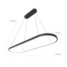 1-lys 70c/90m led pendel 40w ovalt design rektangel aluminium sort malet finish moderne lampe til spisestue restaurant kaffebar