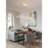 1-lys 70c/90m led pendel 40w ovalt design rektangel aluminium sort malet finish moderne lampe til spisestue restaurant kaffebar