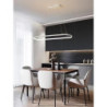 1-lys 70c/90m led pendel 40w ovalt design rektangel aluminium sort malet finish moderne lampe til spisestue restaurant kaffebar