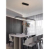 1-lys 70c/90m led pendel 40w ovalt design rektangel aluminium sort malet finish moderne lampe til spisestue restaurant kaffebar