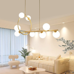 led lysekroner globle design køkken ø belysning glas globus lysekroner gyldne 8/10 hoveder justerbar midt århundrede moderne pen