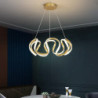 led pendant lys loftslampe 58cm rustfrit stål lysekrone metal geometrisk galvaniseret malet finish led nordisk stil